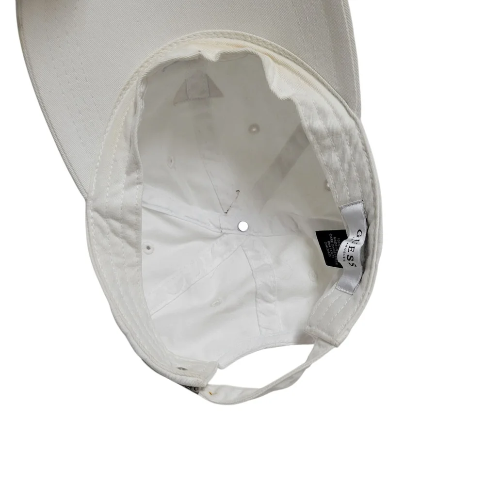 GUESS Women's Baseball Hat White 100% Cotton